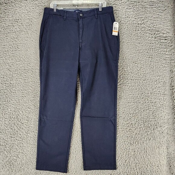 Nautica Pants Mens 33x30 Blue Stretch Mid Rise Classic Fit Deck *NWT*